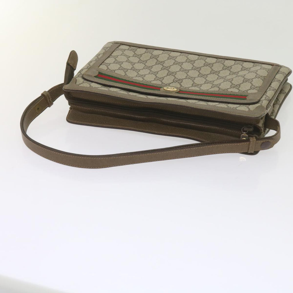 GUCCI GG Supreme Web Sherry Line Shoulder Bag Beige Red 41 02 090 am5260