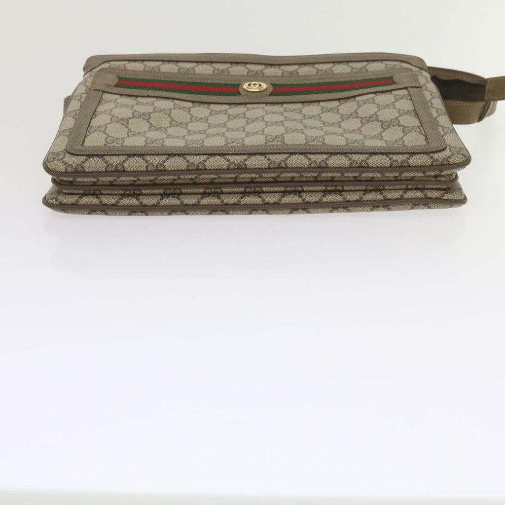 GUCCI GG Supreme Web Sherry Line Shoulder Bag Beige Red 41 02 090 am5260