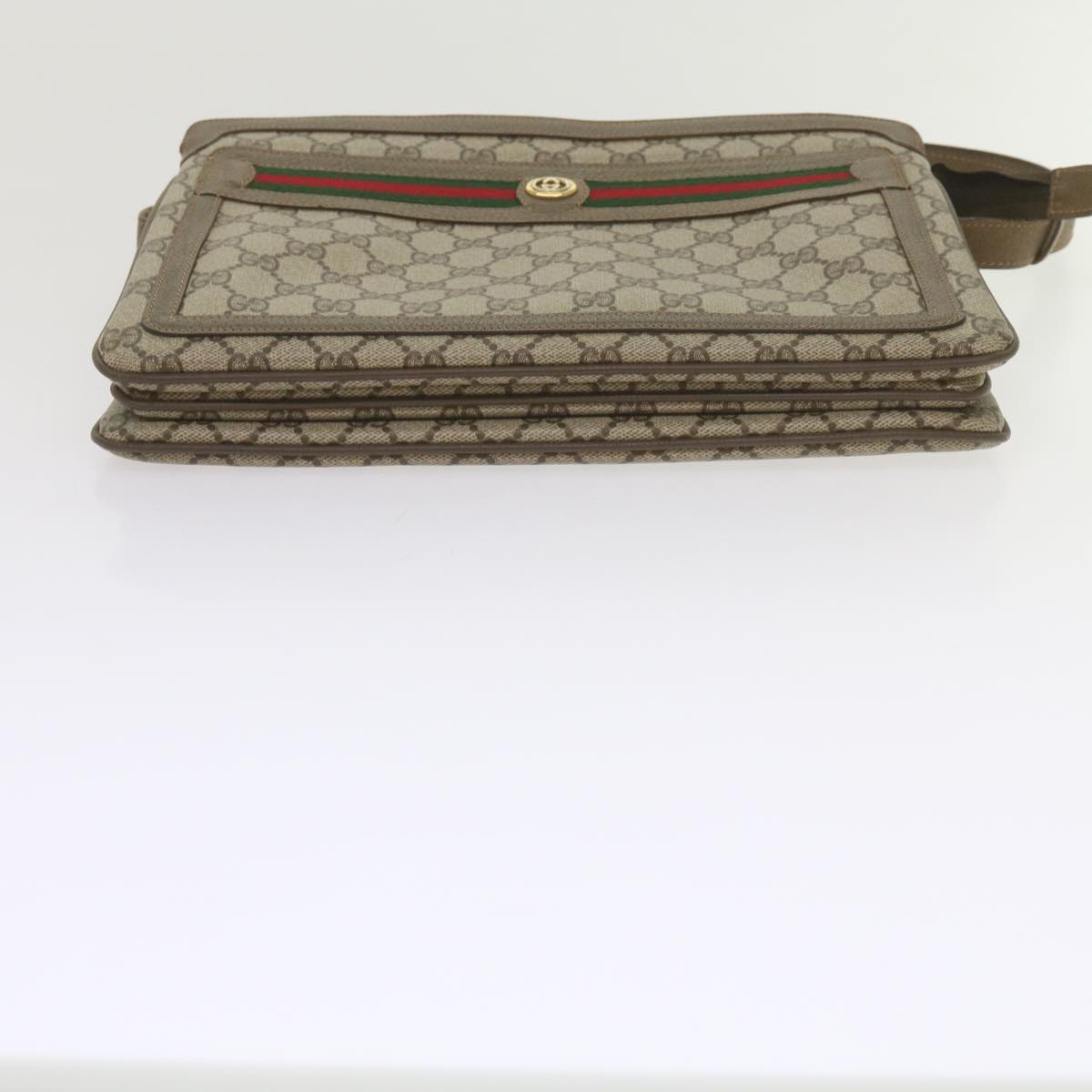 GUCCI GG Supreme Web Sherry Line Shoulder Bag Beige Red 41 02 090 am5260