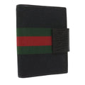 GUCCI GG Canvas Web Sherry Line Day Planner Cover Black Red Green am5263