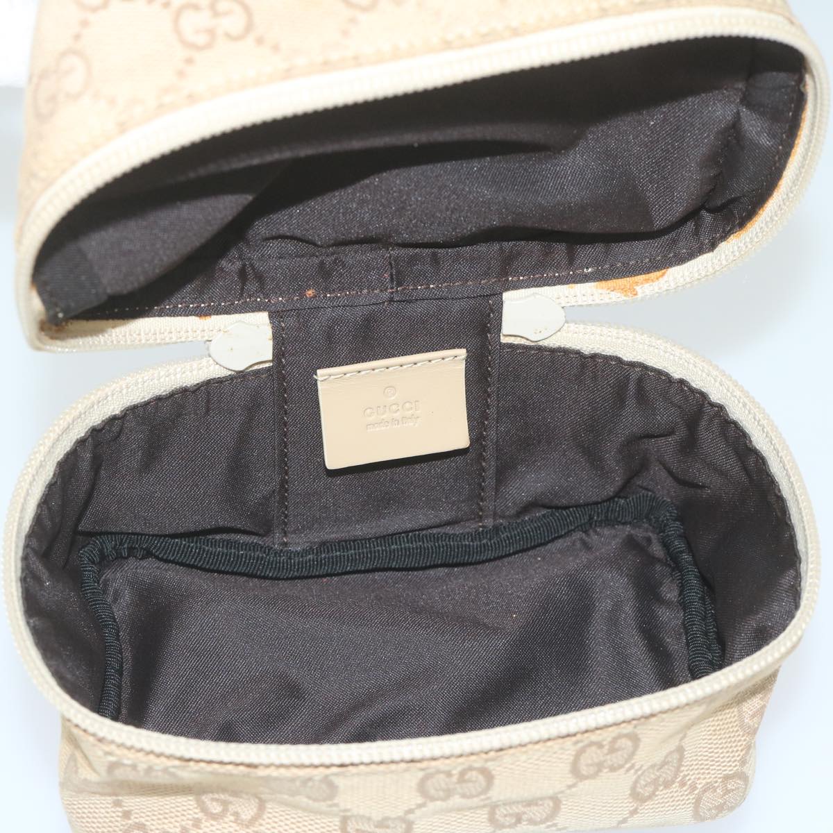 GUCCI GG Canvas Purse Pouch Beige 039 1053 am5271