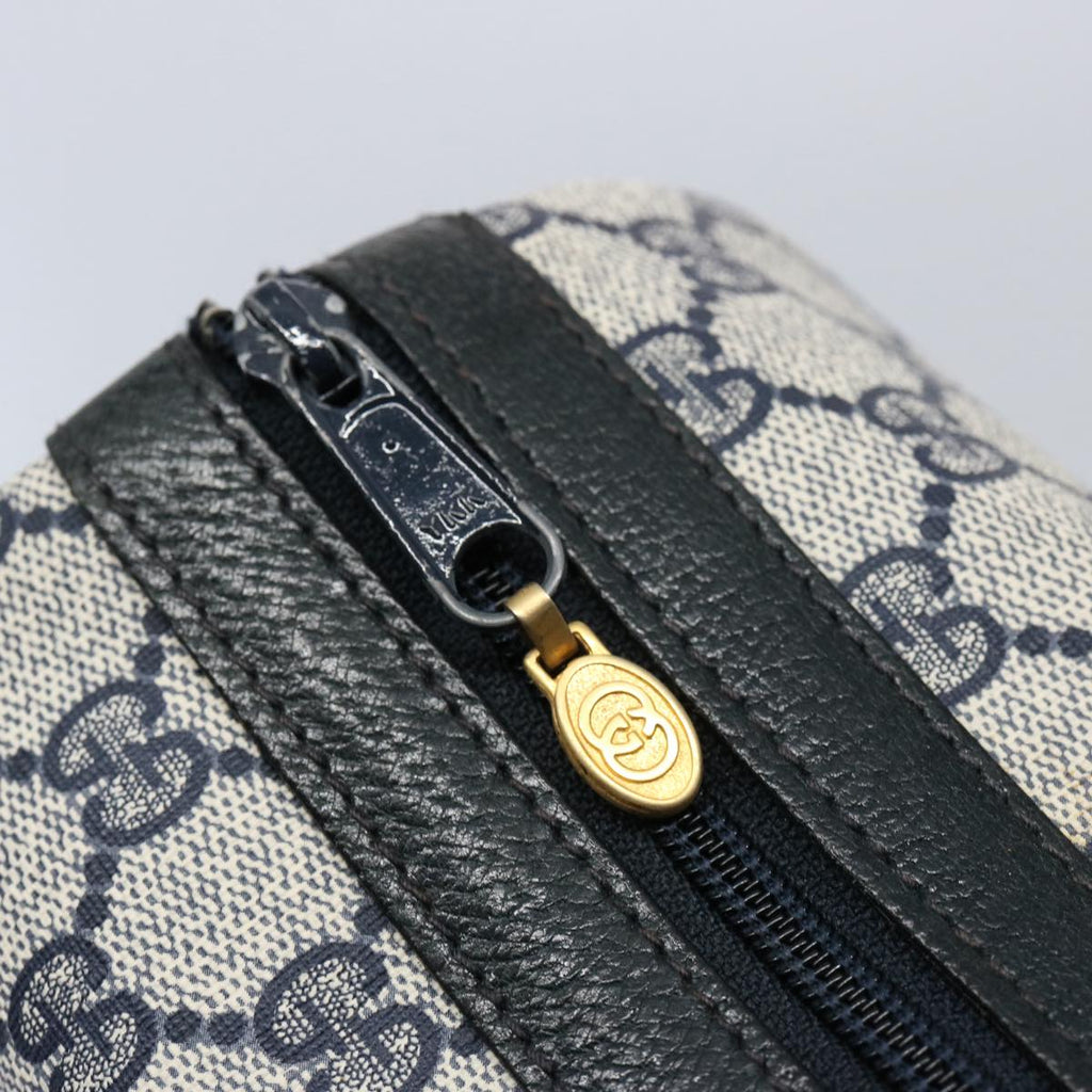 GUCCI GG Supreme Sherry Line Boston Bag PVC Leather Red Navy 40 3842 am5274