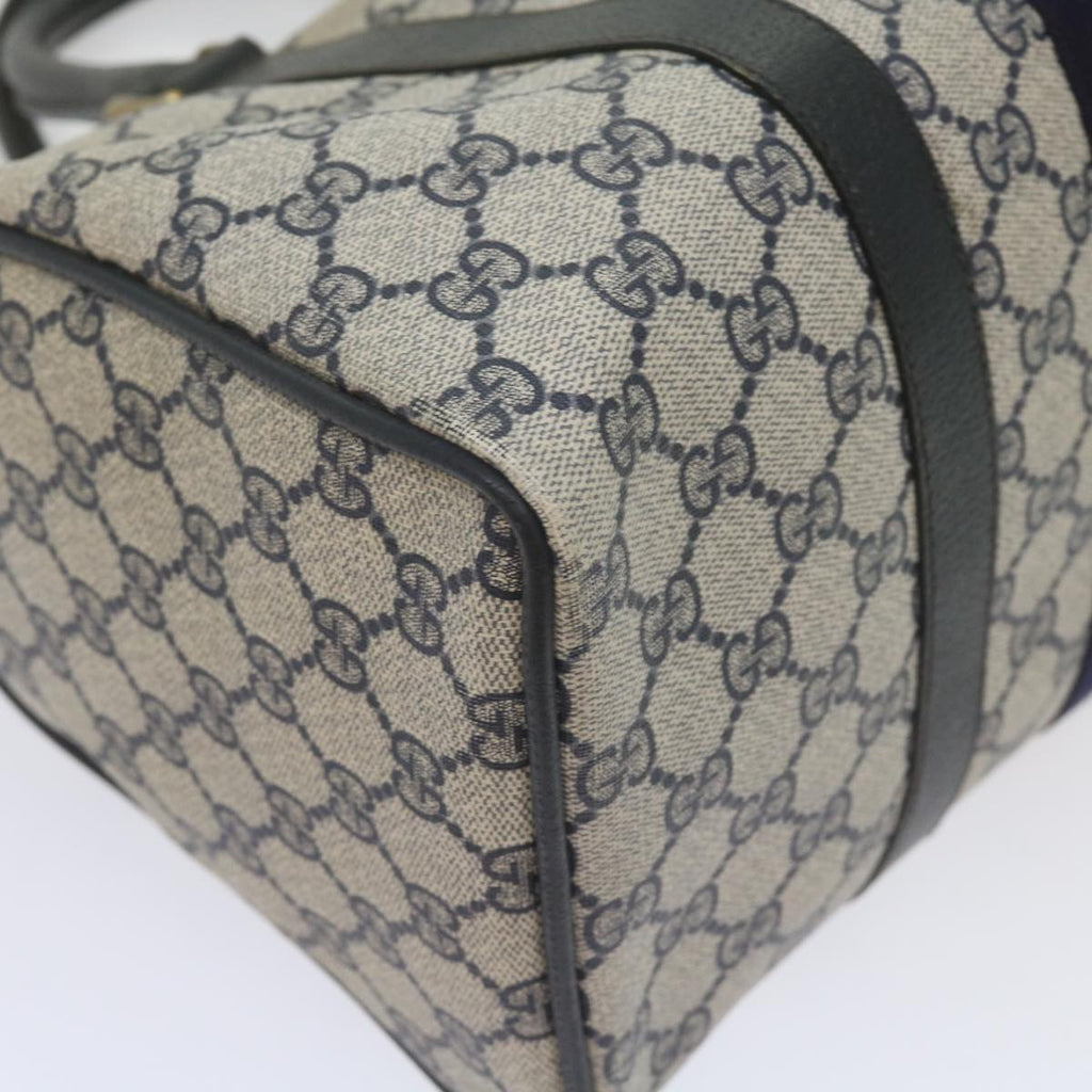 GUCCI GG Supreme Sherry Line Boston Bag PVC Leather Red Navy am5311