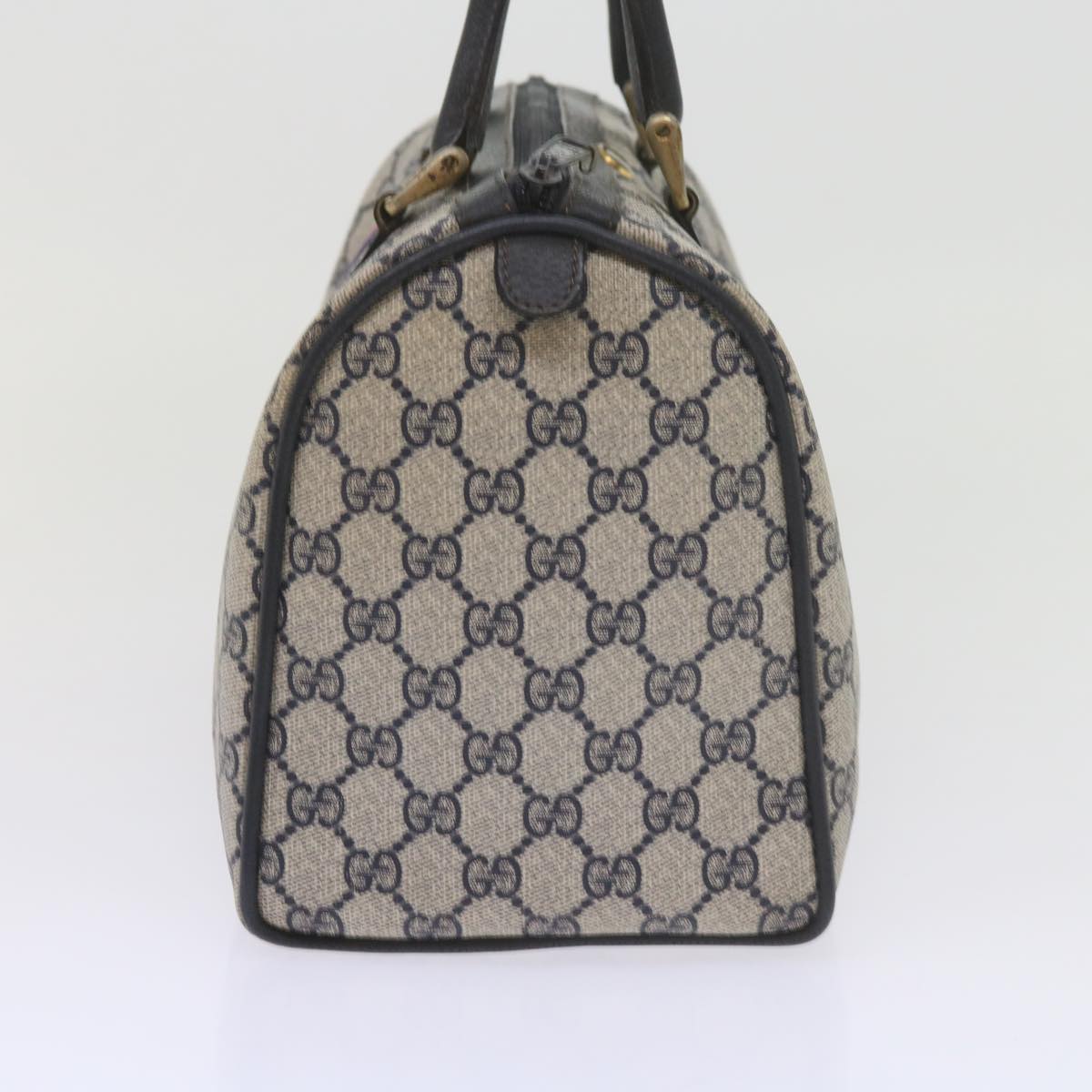 GUCCI GG Supreme Sherry Line Boston Bag PVC Leather Red Navy am5311
