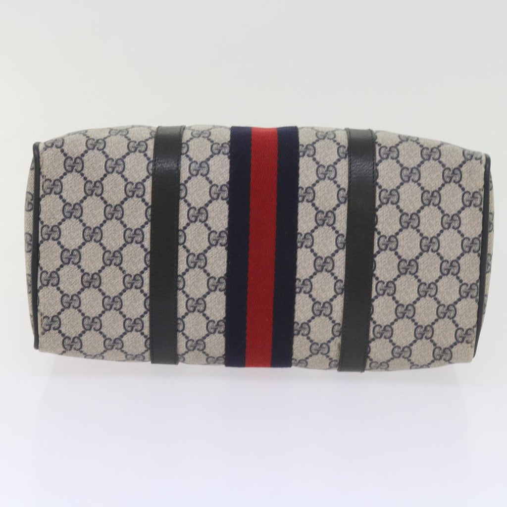 GUCCI GG Supreme Sherry Line Boston Bag PVC Leather Red Navy am5311