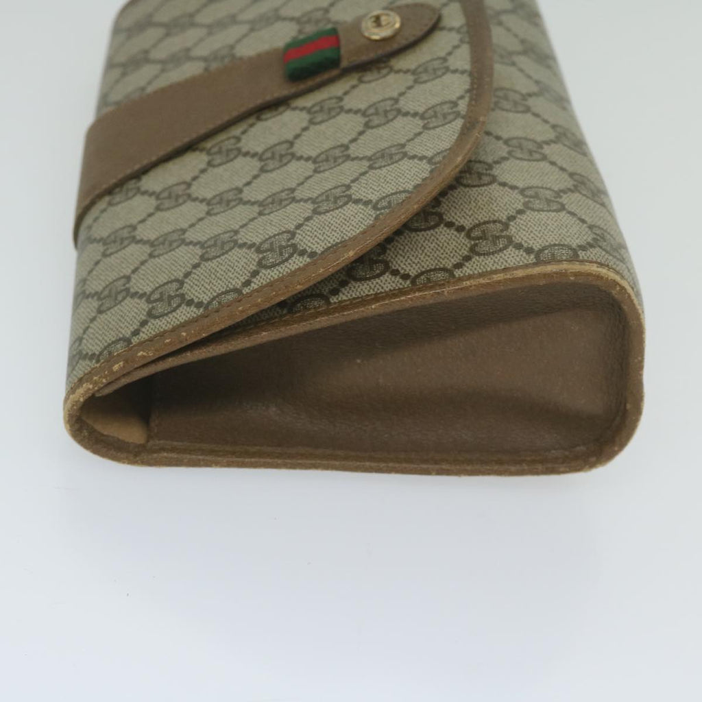 GUCCI GG Supreme Web Sherry Line Clutch Bag Beige Red 89 01 030 am5314