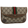 GUCCI GG Supreme Web Sherry Line Pouch Beige Red Green 89 01 021 am5317