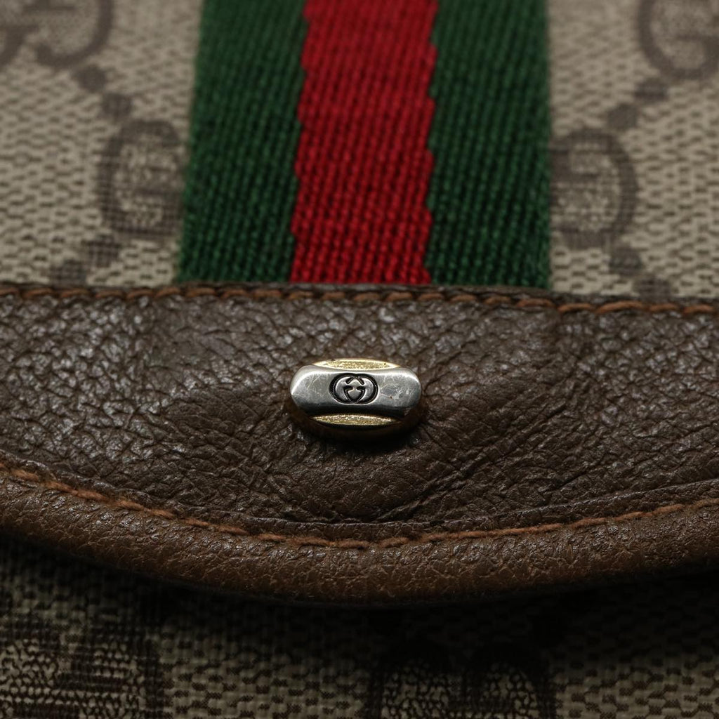 GUCCI GG Supreme Web Sherry Line Pouch Beige Red Green 89 01 021 am5317