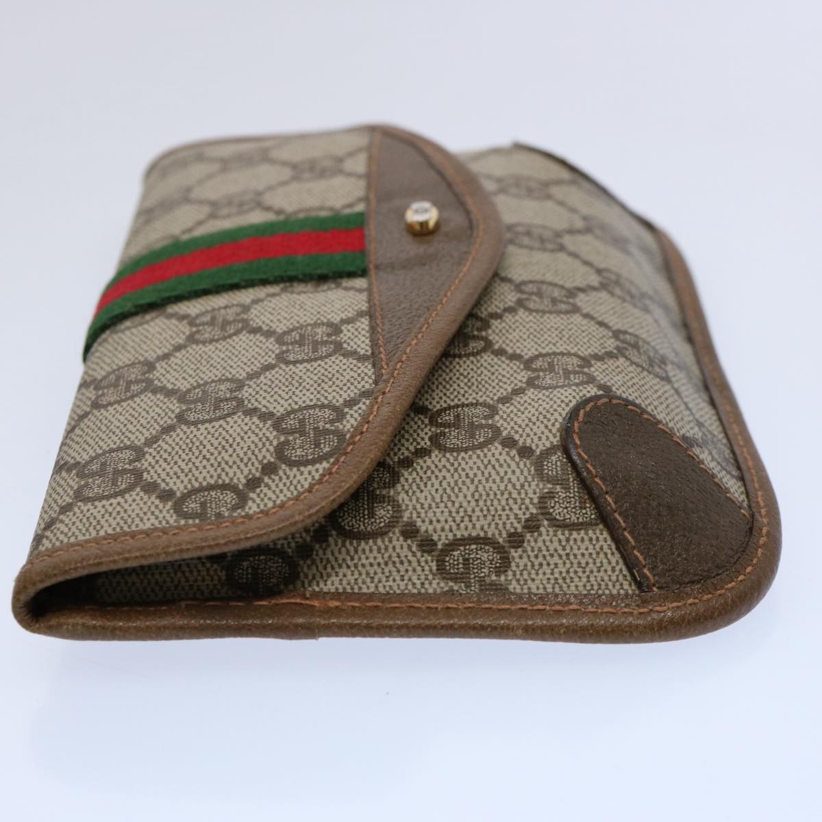 GUCCI GG Supreme Web Sherry Line Pouch Beige Red Green 89 01 021 am5317
