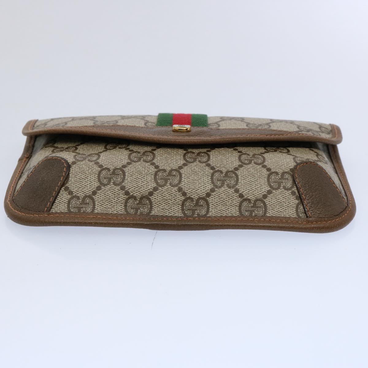 GUCCI GG Supreme Web Sherry Line Pouch Beige Red Green 89 01 021 am5317