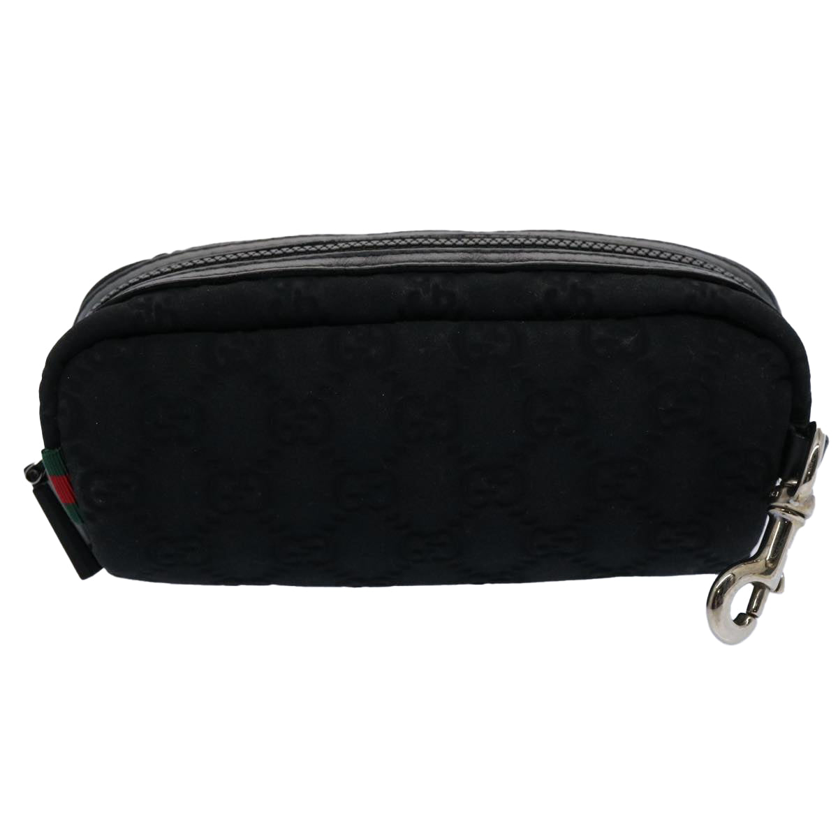 GUCCI GG Canvas Web Sherry Line Pouch Black Red Green 245800 am5323