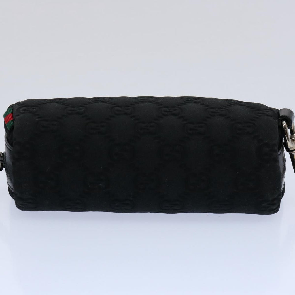 GUCCI GG Canvas Web Sherry Line Pouch Black Red Green 245800 am5323