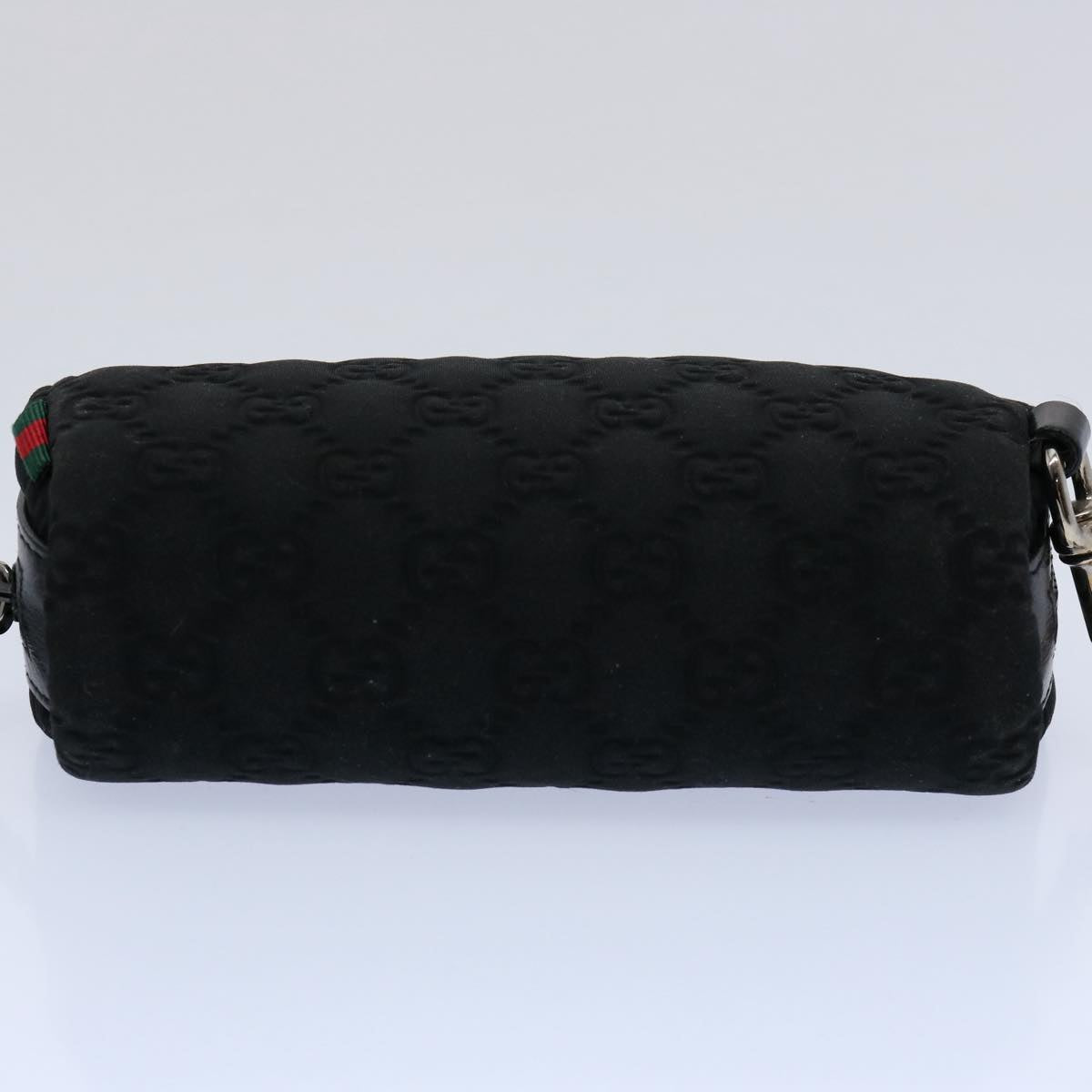 GUCCI GG Canvas Web Sherry Line Pouch Black Red Green 245800 am5323