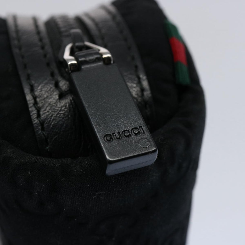 GUCCI GG Canvas Web Sherry Line Pouch Black Red Green 245800 am5323