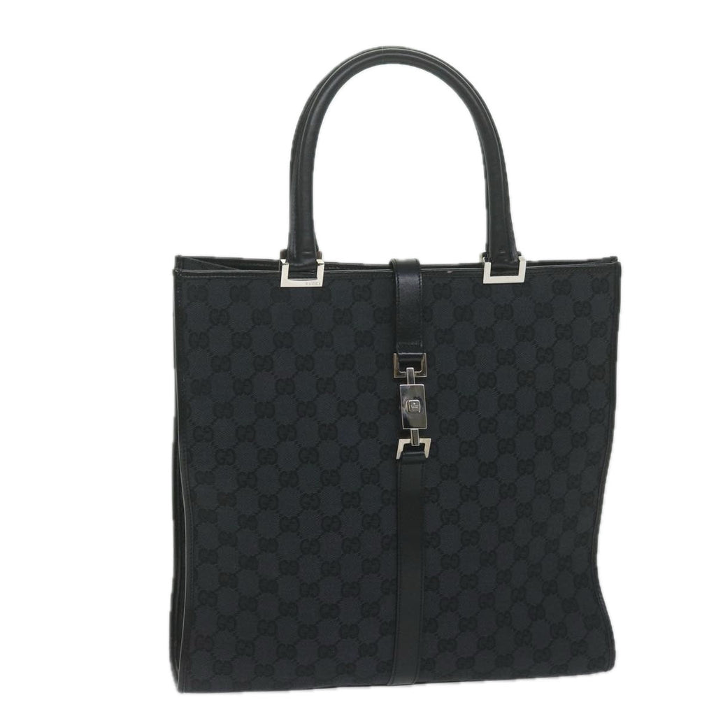 GUCCI GG Canvas Jackie Tote Bag Black 002 1064 am5349