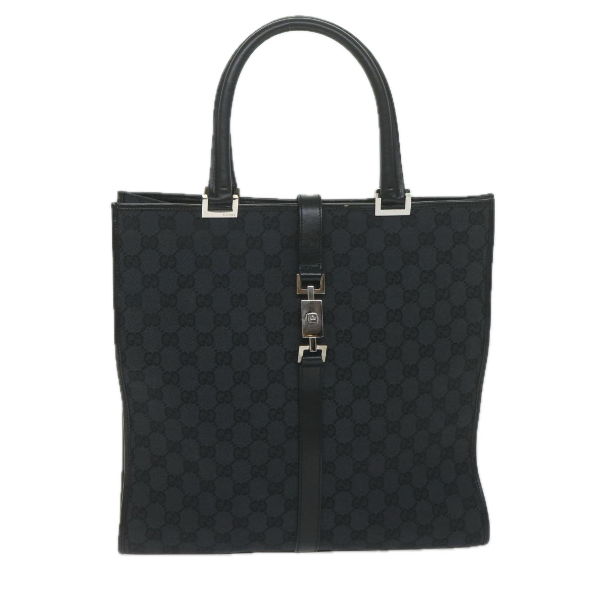GUCCI GG Canvas Jackie Tote Bag Black 002 1064 am5349