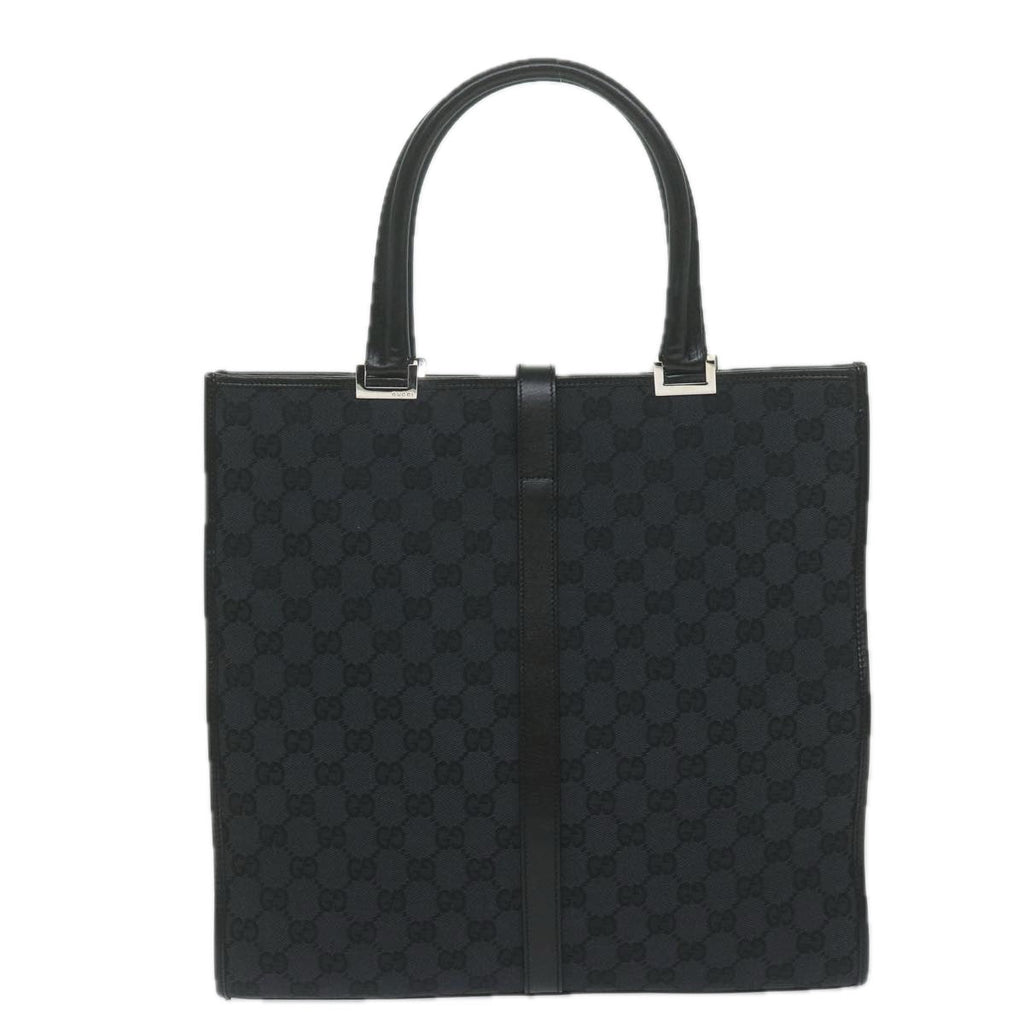 GUCCI GG Canvas Jackie Tote Bag Black 002 1064 am5349