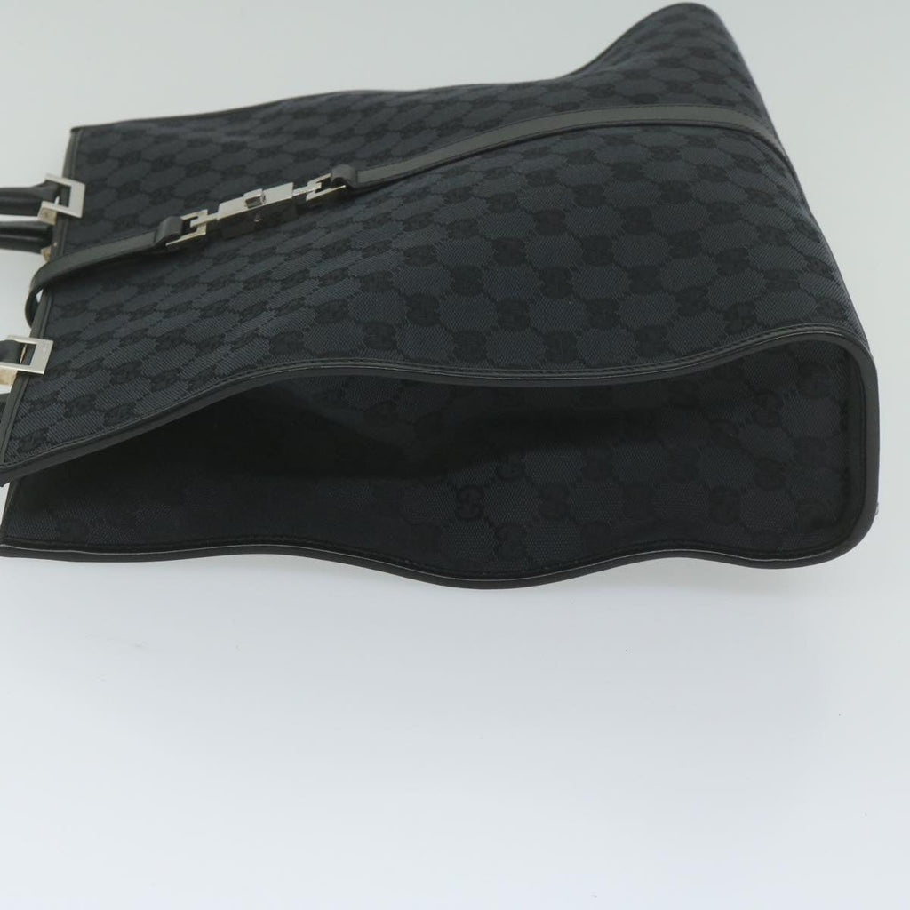 GUCCI GG Canvas Jackie Tote Bag Black 002 1064 am5349