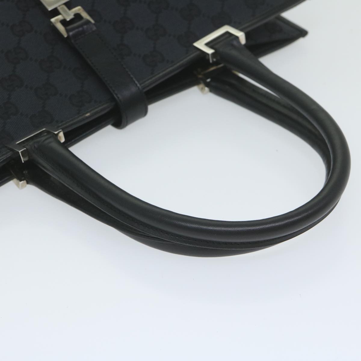 GUCCI GG Canvas Jackie Tote Bag Black 002 1064 am5349