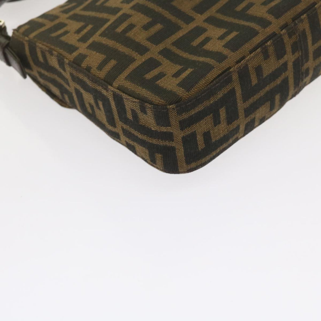 FENDI Zucca Canvas Mamma Baguette Shoulder Bag Black Brown am5417A
