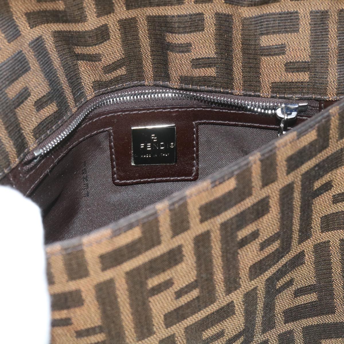 FENDI Zucca Canvas Mamma Baguette Shoulder Bag Black Brown am5417A