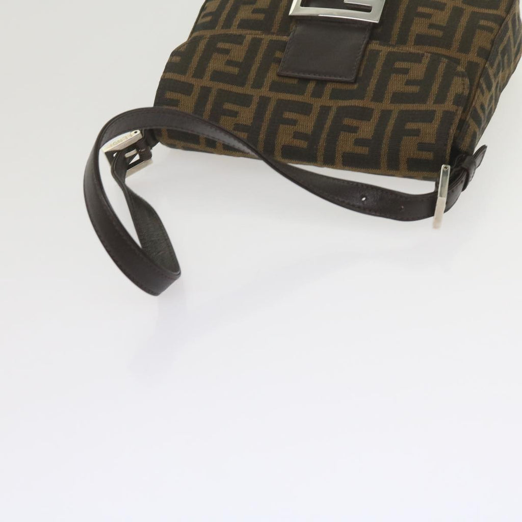 FENDI Zucca Canvas Mamma Baguette Shoulder Bag Black Brown am5417A