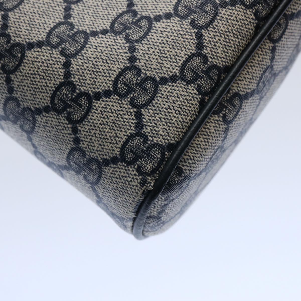 GUCCI GG Supreme Sherry Line Clutch Bag PVC Leather Red Navy 010 378 am5423