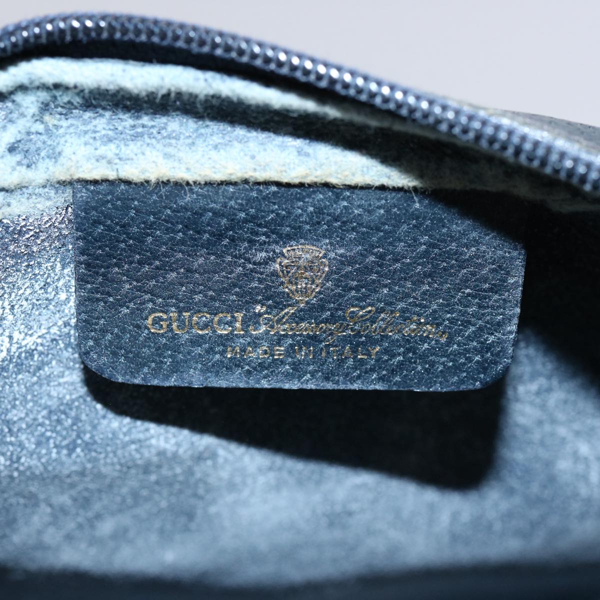 GUCCI GG Supreme Sherry Line Clutch Bag PVC Leather Red Navy 010 378 am5423