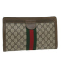 GUCCI GG Supreme Web Sherry Line Clutch Bag Beige Red 64 014 2125 28 am5424