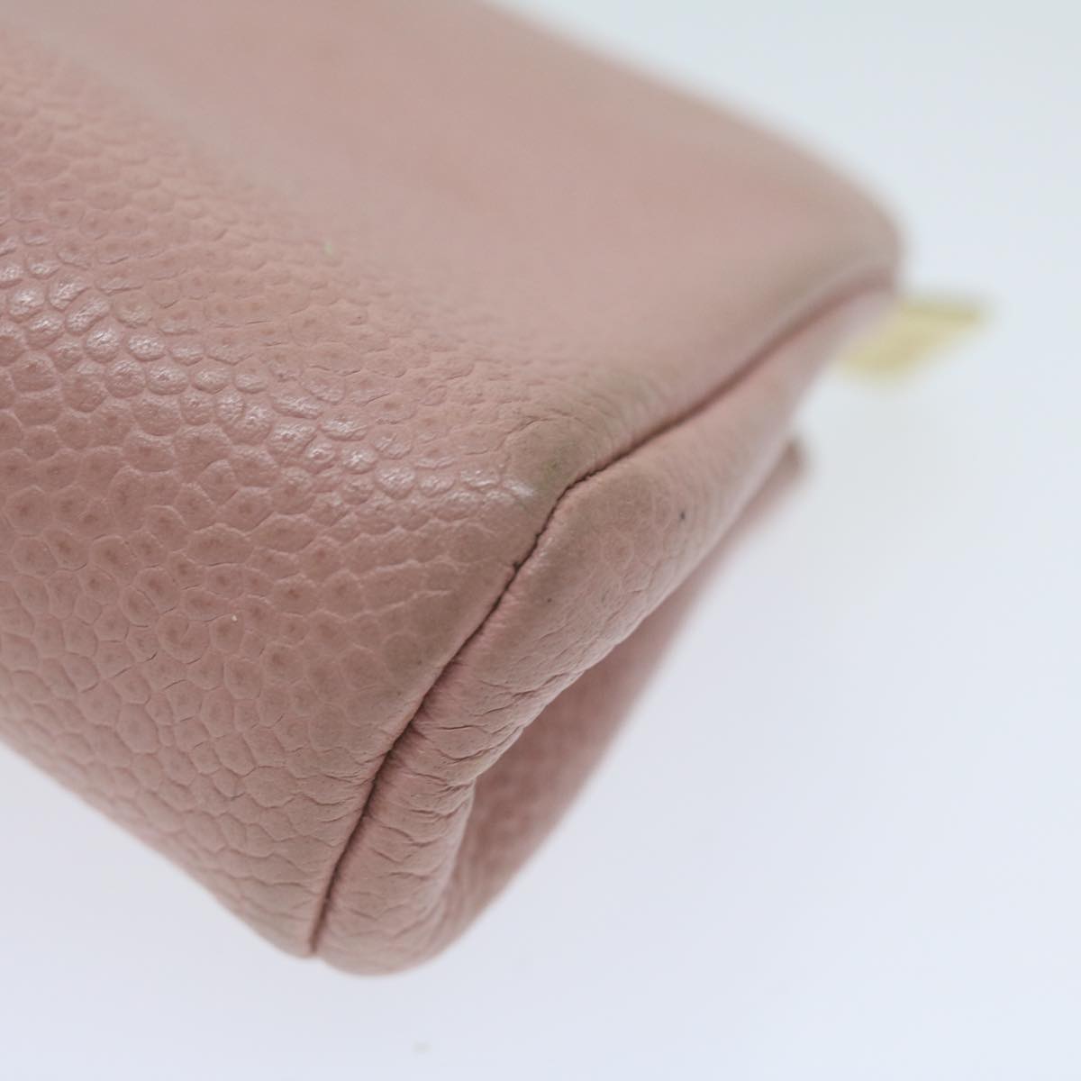 CHANEL Cosmetic Pouch Caviar Skin Pink CC am5668