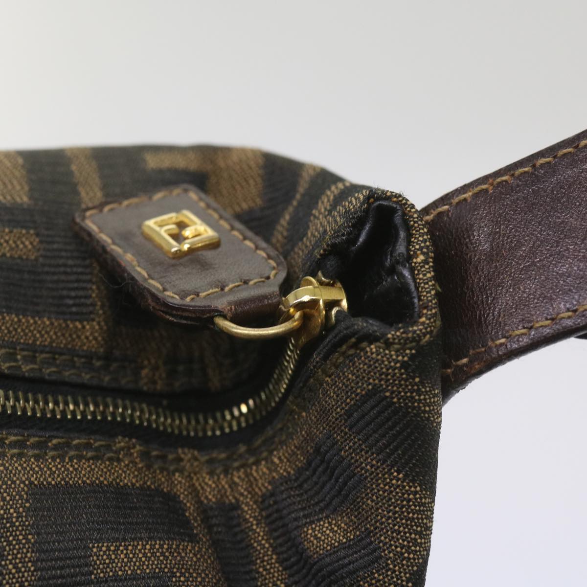 FENDI Zucca Canvas Mini Hand Bag Black Brown am5871A