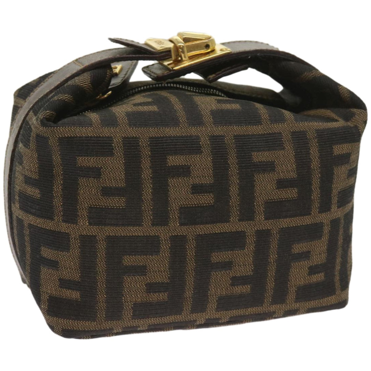 FENDI Zucca Canvas Mini Hand Bag Black Brown am5871A