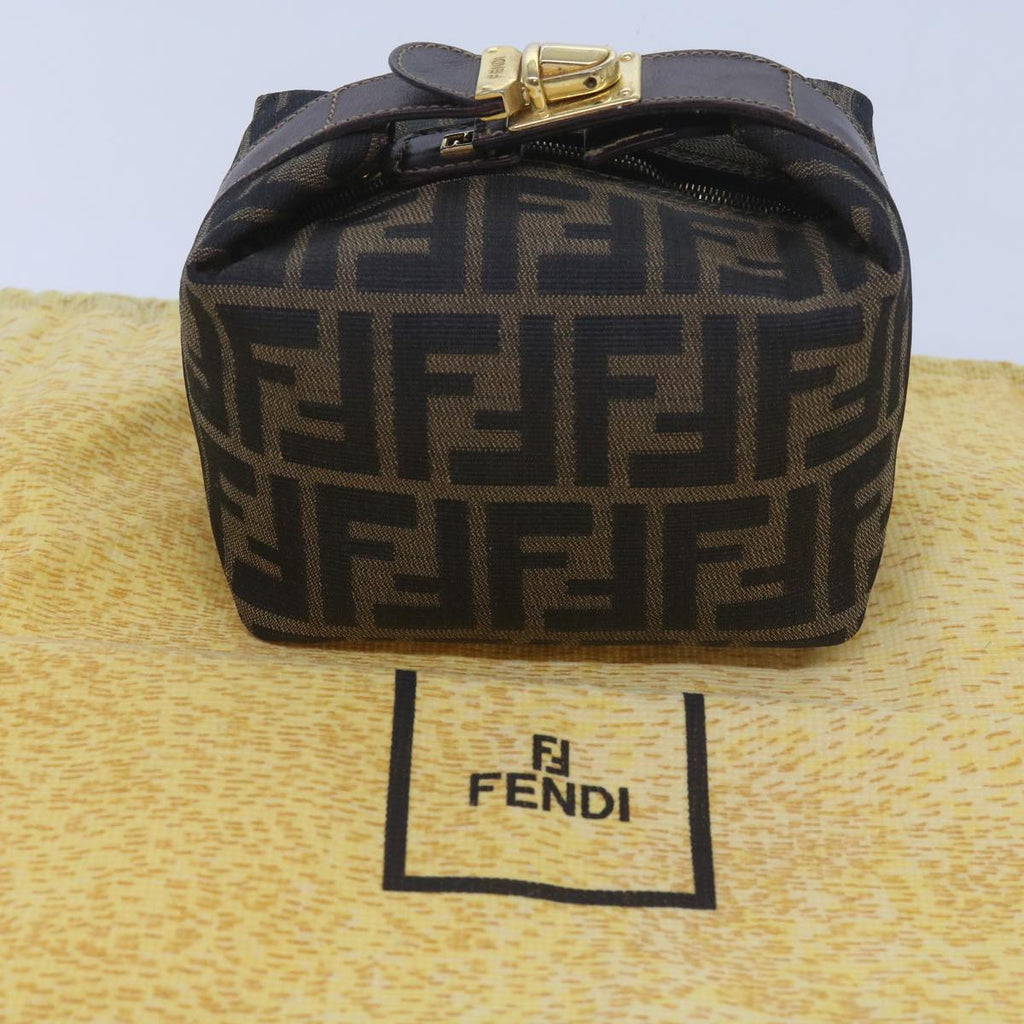 FENDI Zucca Canvas Mini Hand Bag Black Brown am5871A