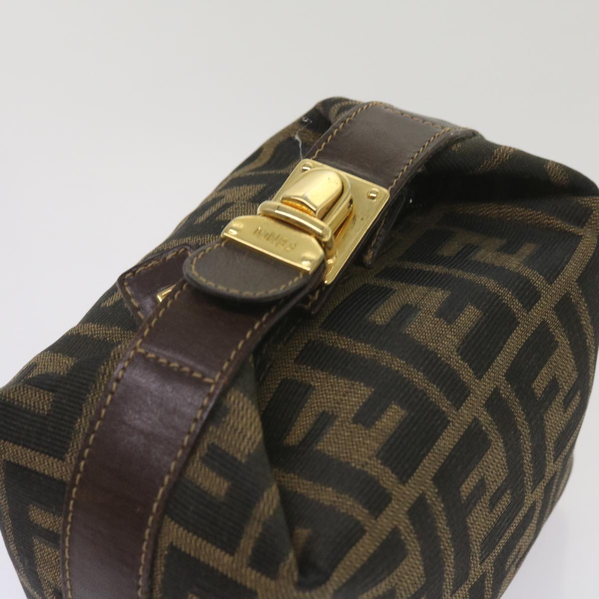 FENDI Zucca Canvas Mini Hand Bag Black Brown am5871A