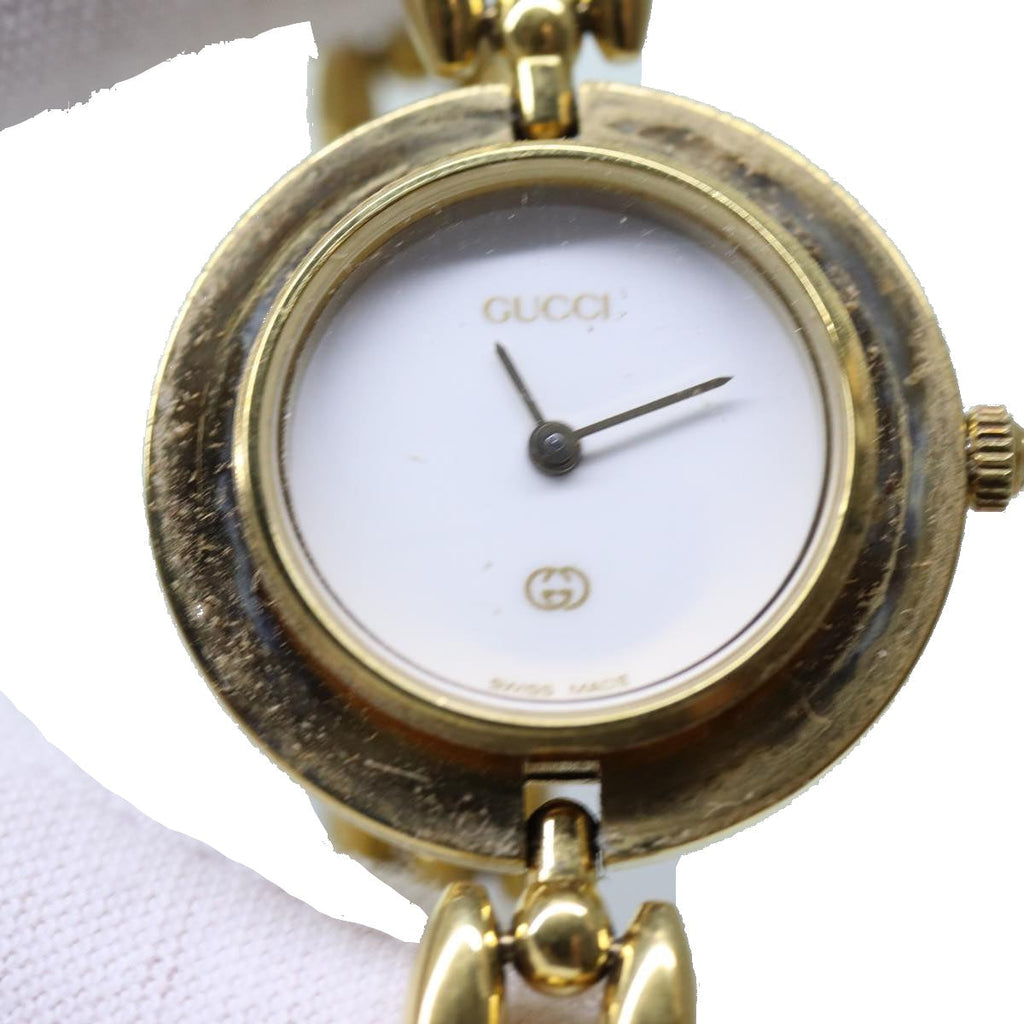 GUCCI Bezel 6 Metallic Color Watches Gold Silver Multicolor Auth am5958