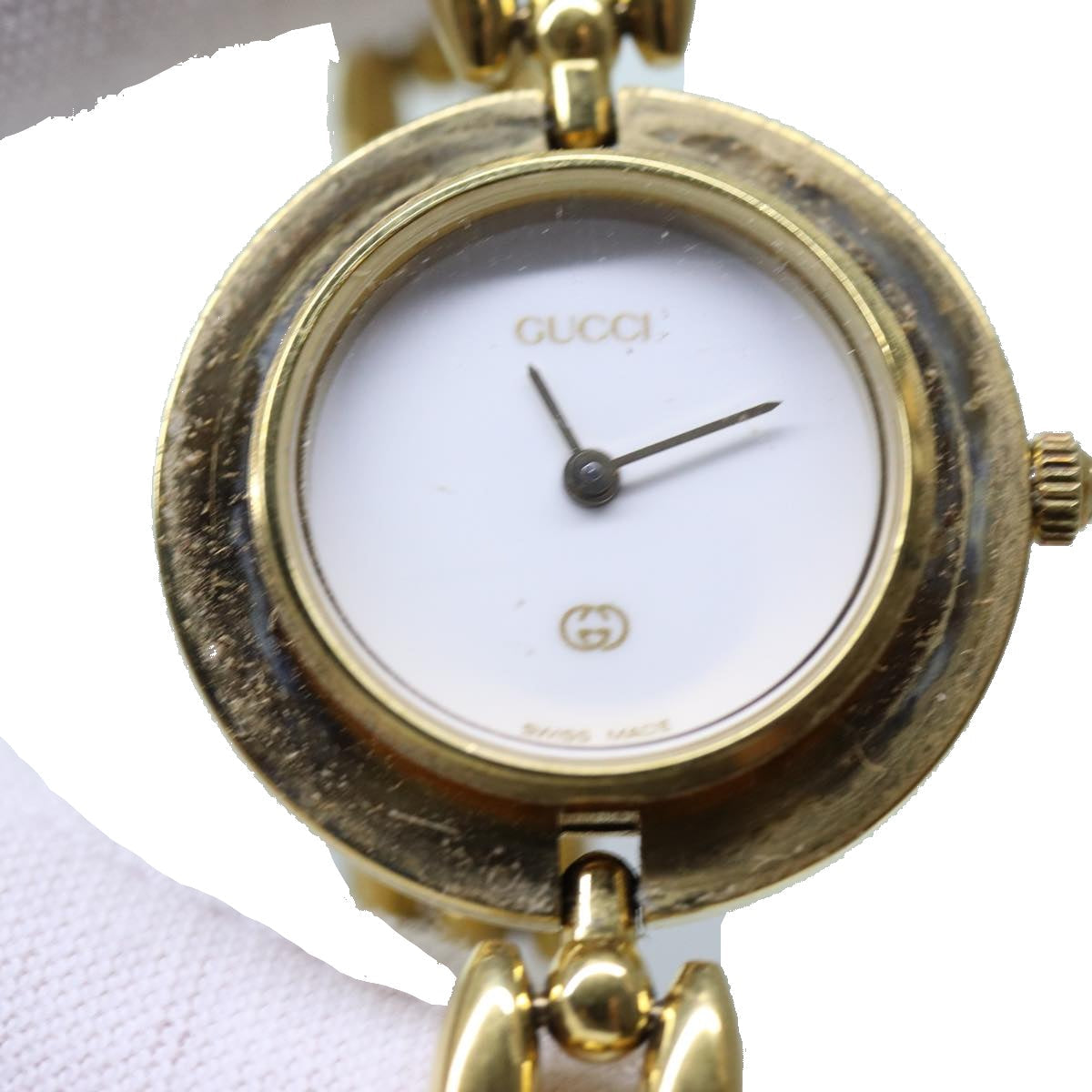 GUCCI Bezel 6 Metallic Color Watches Gold Silver Multicolor Auth am5958