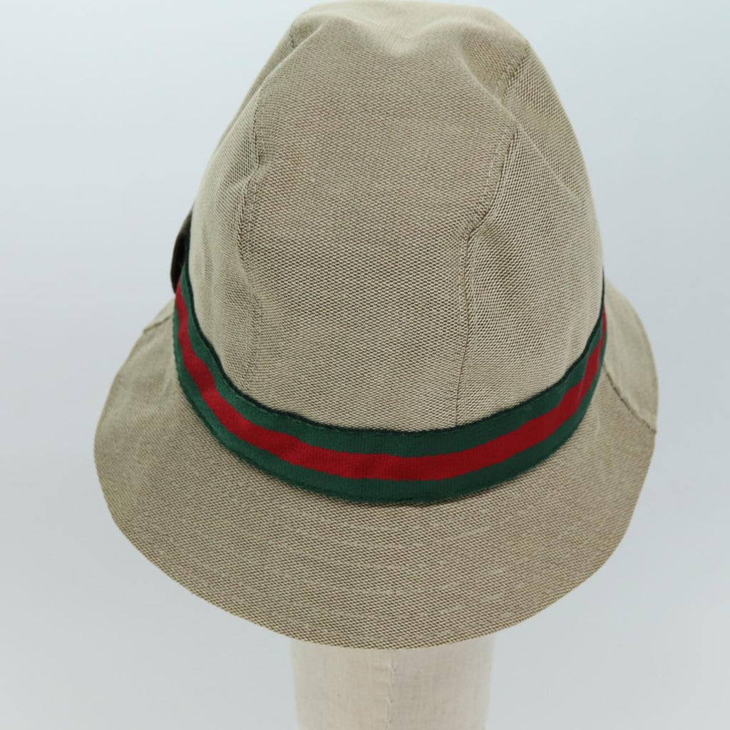 GUCCI Web Sherry Line Hat Canvas M Beige Red Green am6132