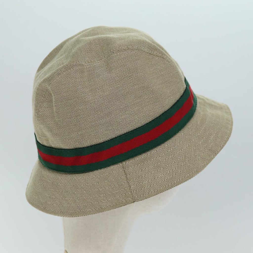 GUCCI Web Sherry Line Hat Canvas M Beige Red Green am6132