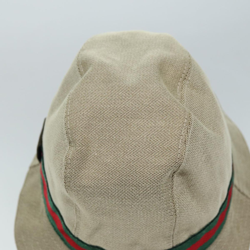 GUCCI Web Sherry Line Hat Canvas M Beige Red Green am6132