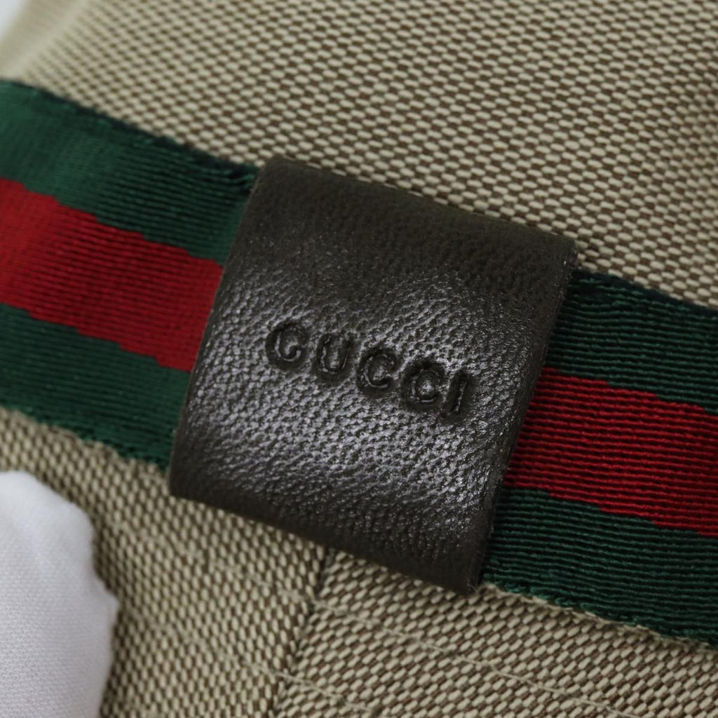 GUCCI Web Sherry Line Hat Canvas M Beige Red Green am6132