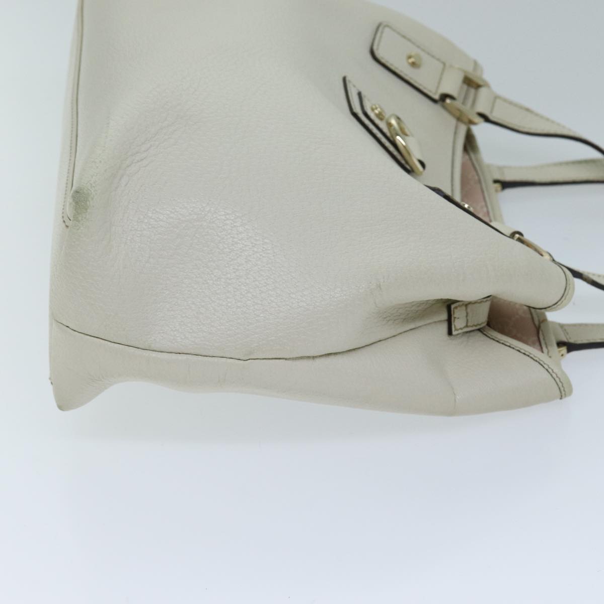 GUCCI Abbey Tote Bag Leather White 154373 am6134