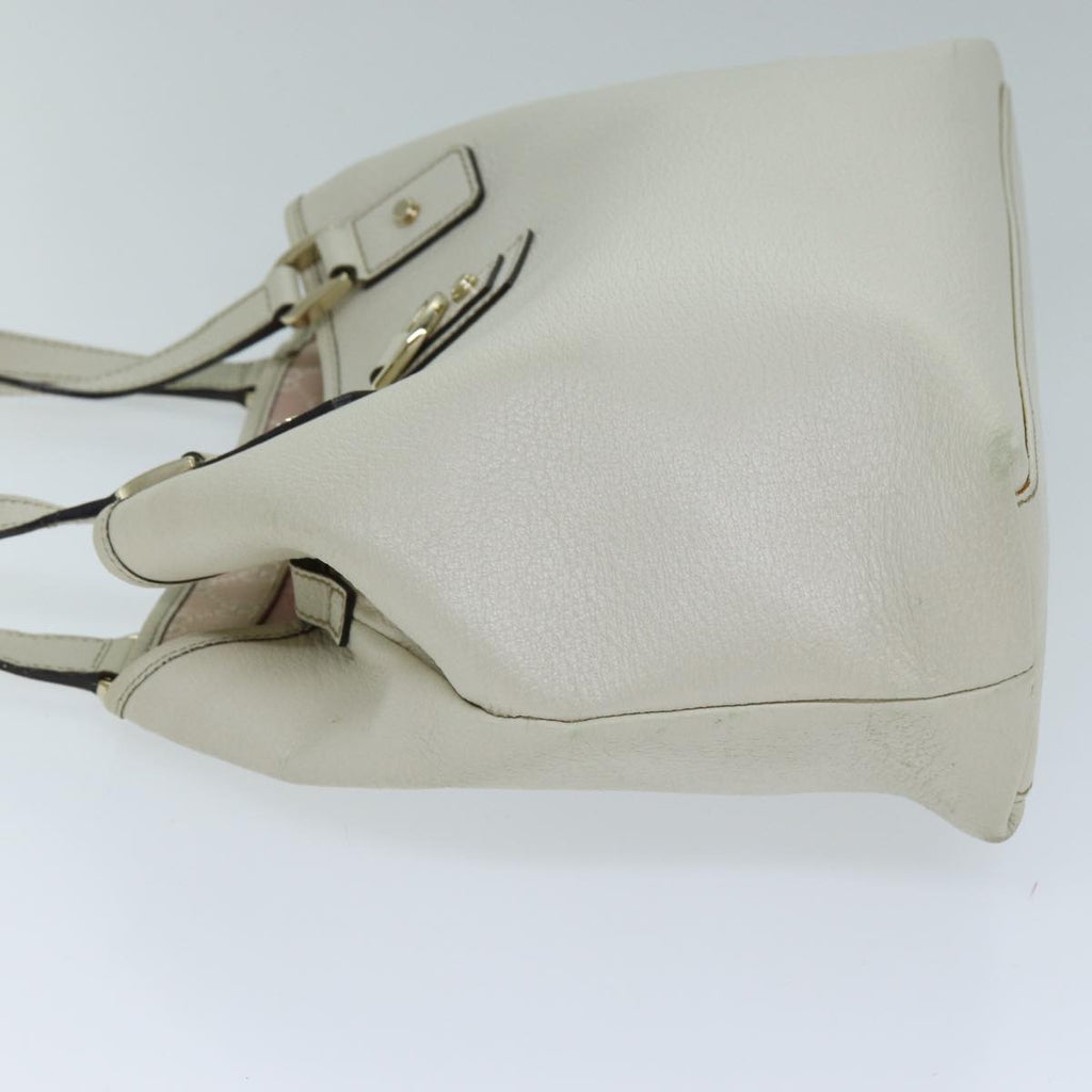 GUCCI Abbey Tote Bag Leather White 154373 am6134
