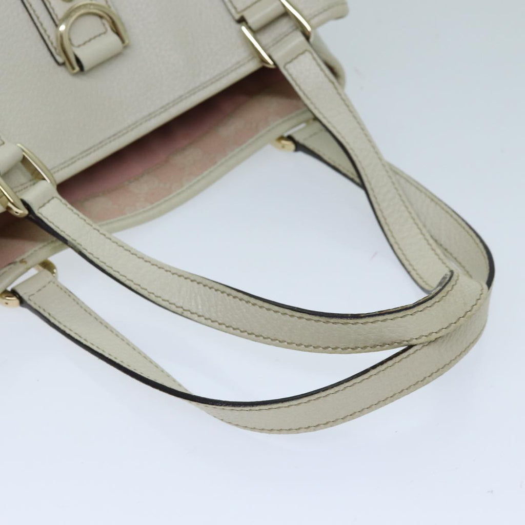 GUCCI Abbey Tote Bag Leather White 154373 am6134