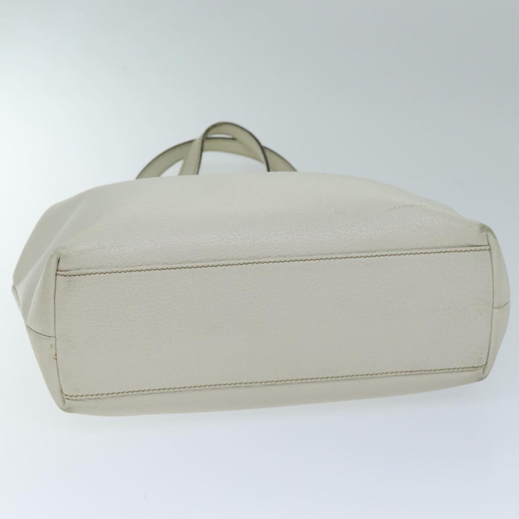 GUCCI Abbey Tote Bag Leather White 154373 am6134