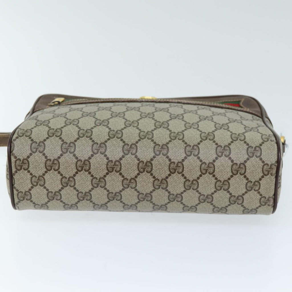 GUCCI GG Supreme Web Sherry Line Shoulder Bag PVC Beige 119 02 088 am6135