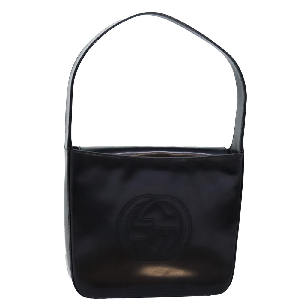 GUCCI Shoulder Bag Enamel Black 000 1186 0506 am6143