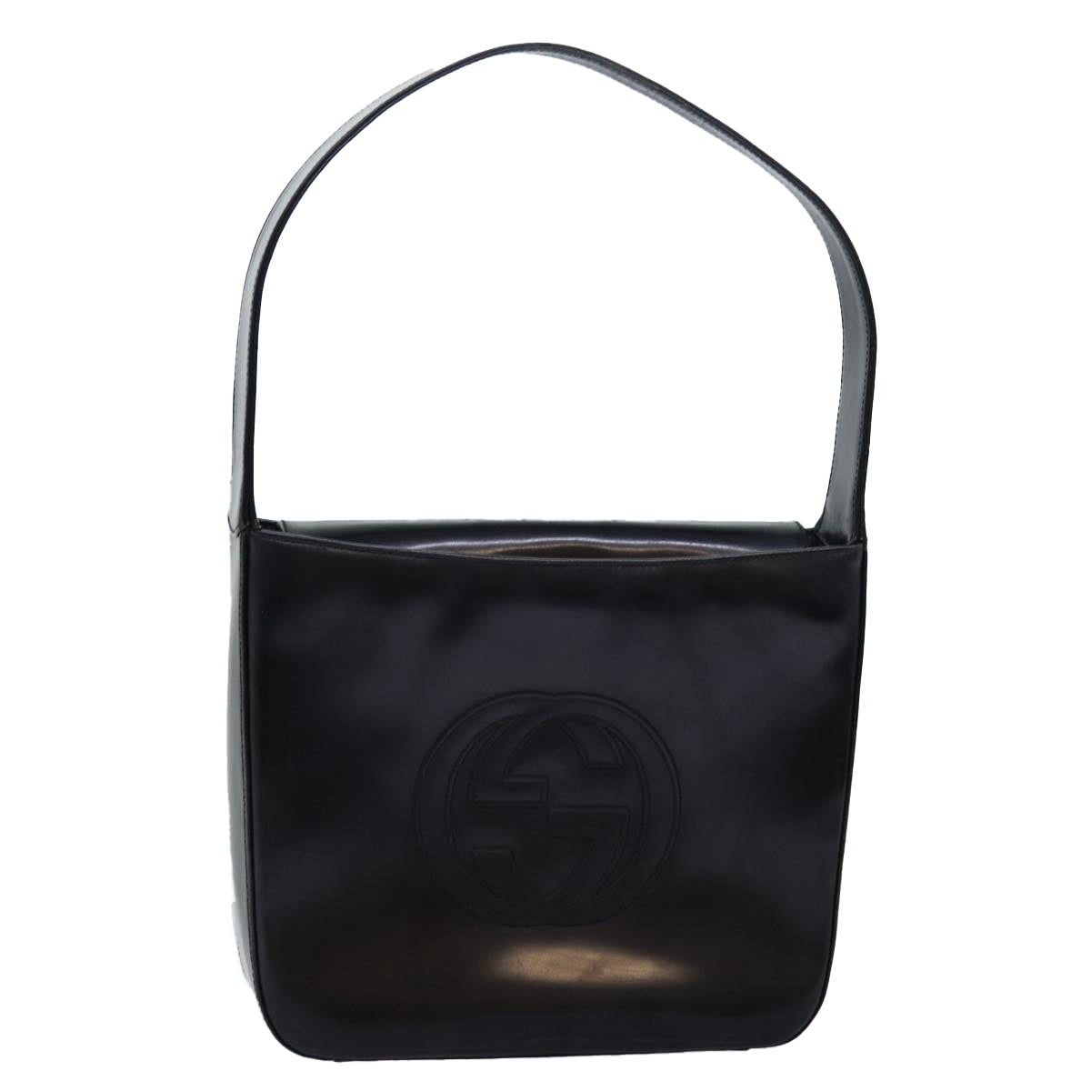 GUCCI Shoulder Bag Enamel Black 000 1186 0506 am6143