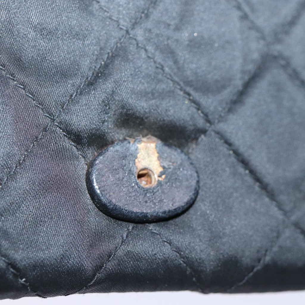 CHANEL Matelasse Chain Shoulder Bag Satin Black CC am6152A