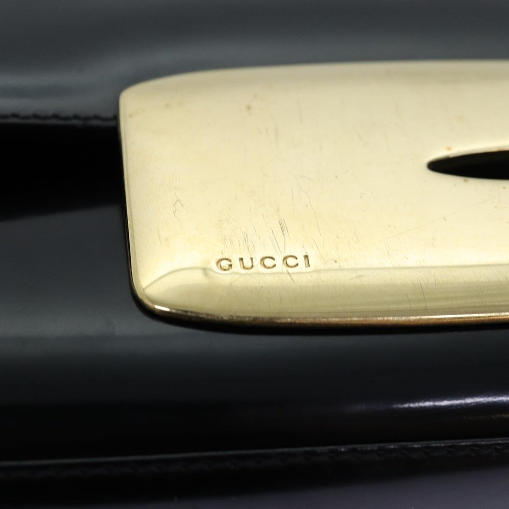 GUCCI Shoulder Bag Enamel Black 001 3444 1812 am6154