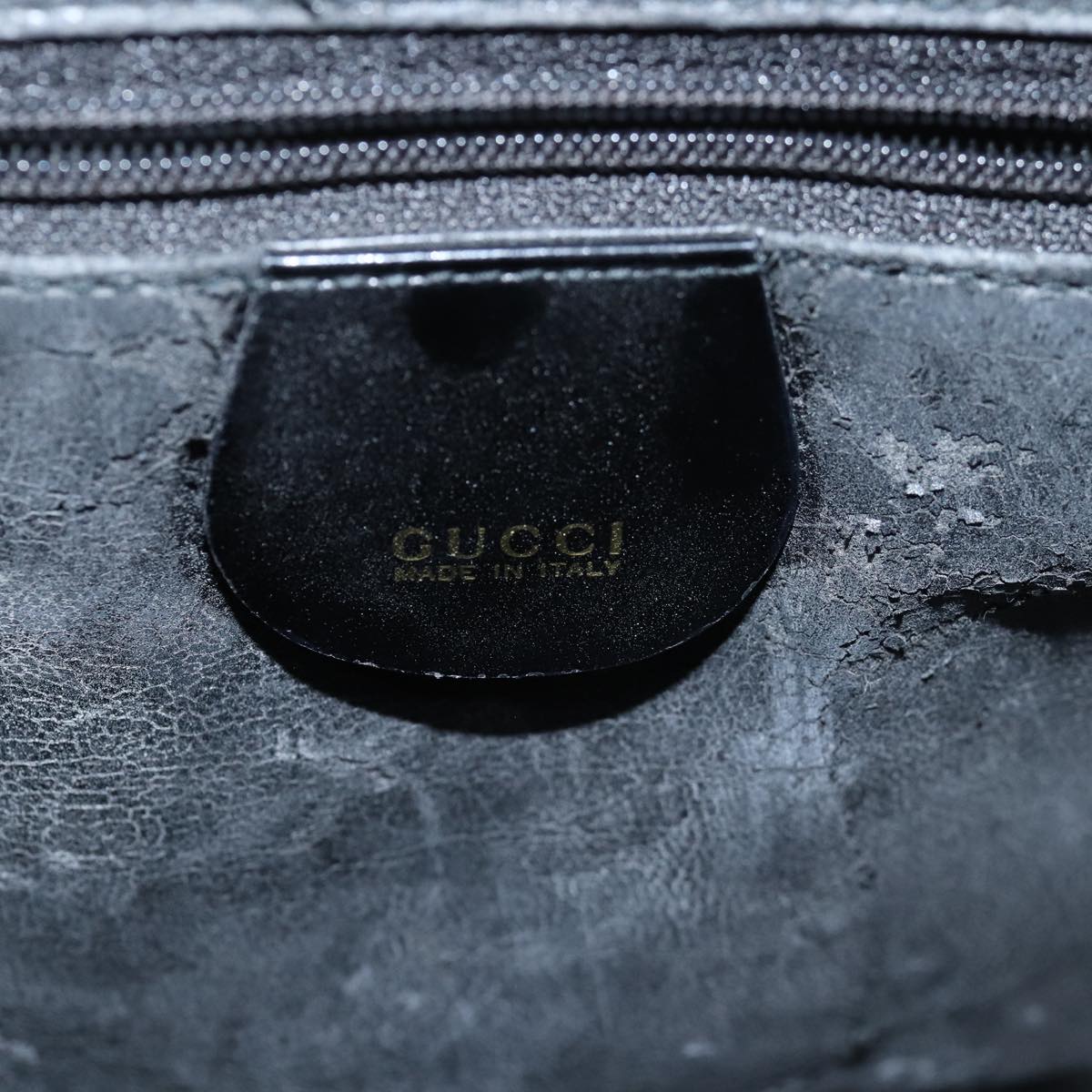GUCCI Shoulder Bag Enamel Black 001 3444 1812 am6154